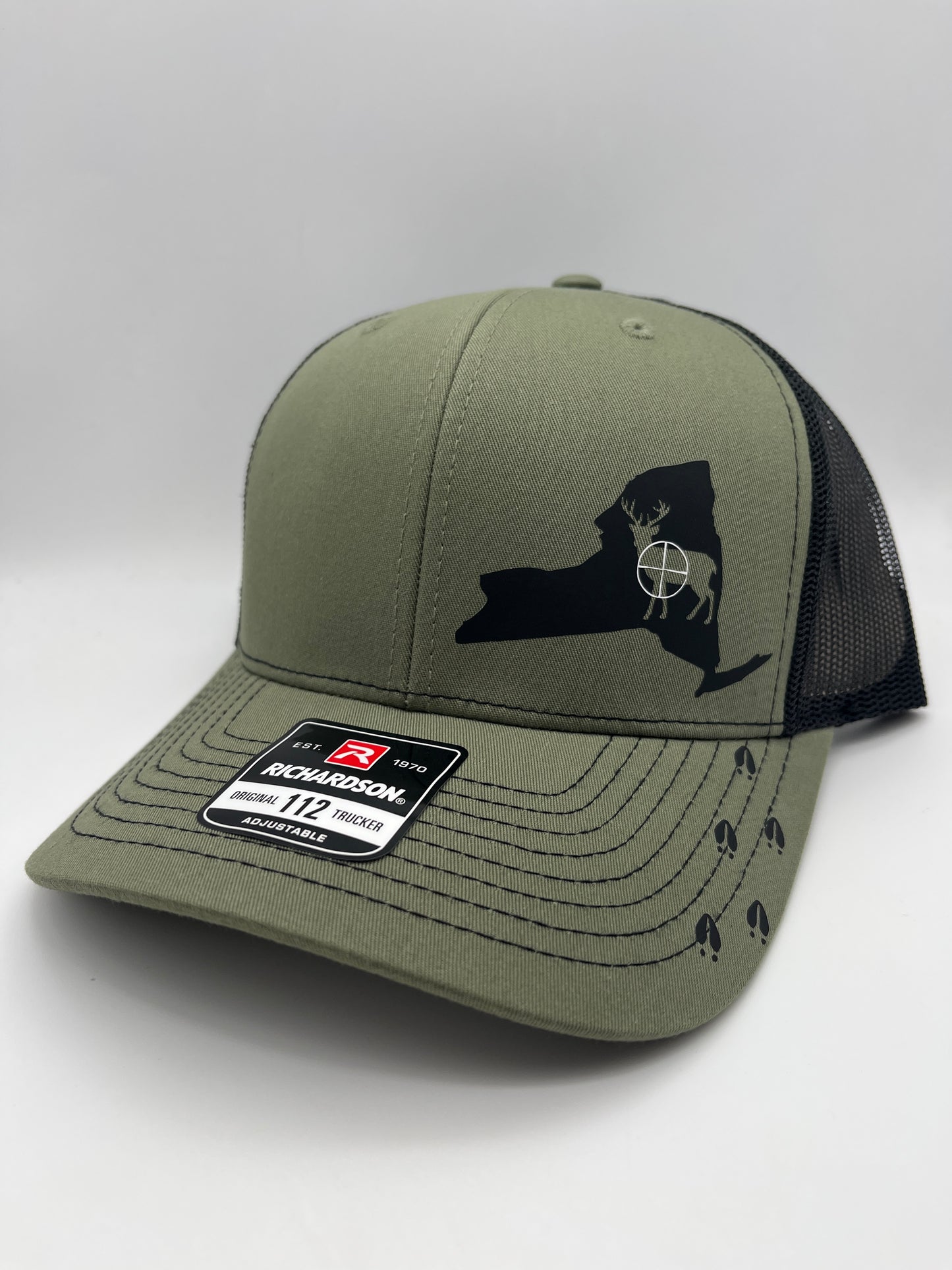 Any State Deer Hunting Firearm Snap Back Adjustable Hat in Multiple Hat Color Options