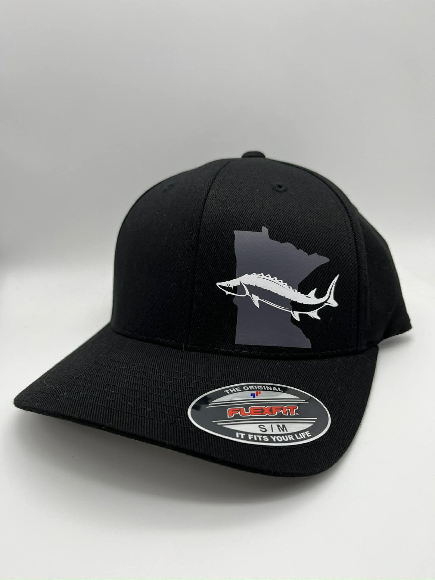Sturgeon Flexfit Fitted Black Hat in Multiple Sizes