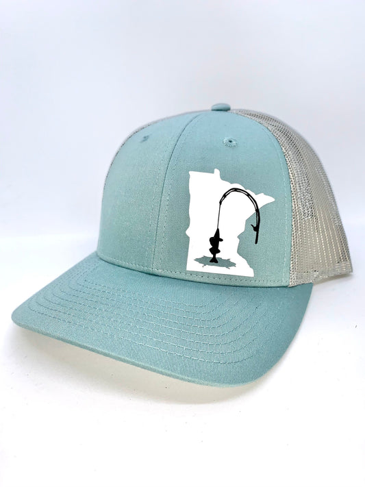 Any State Low Profile ICE FISHING Smoke Blue/Aluminum Adjustable Hat