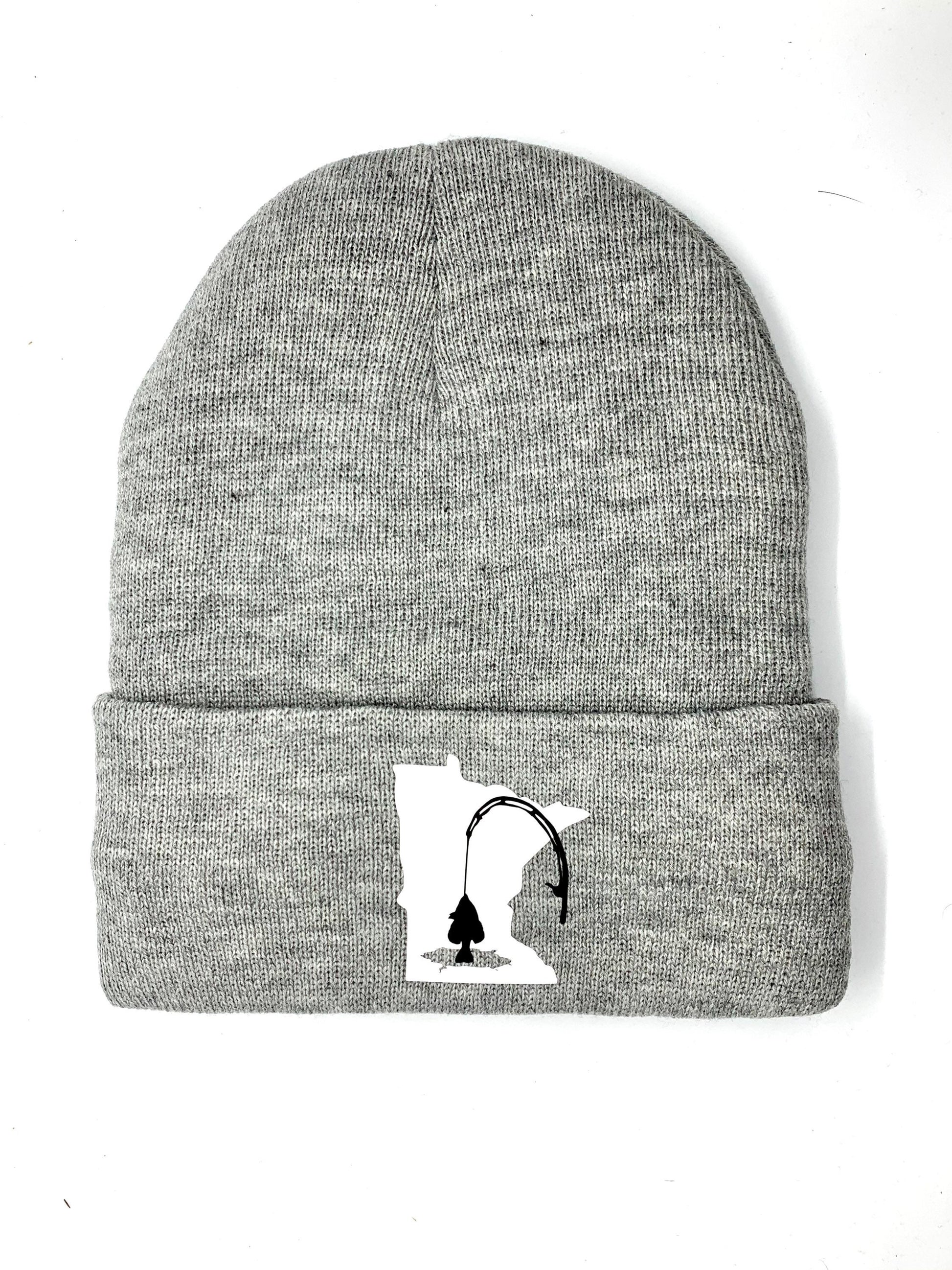 Minnesota ICE FISHING Medium Gray Knit Winter Hat