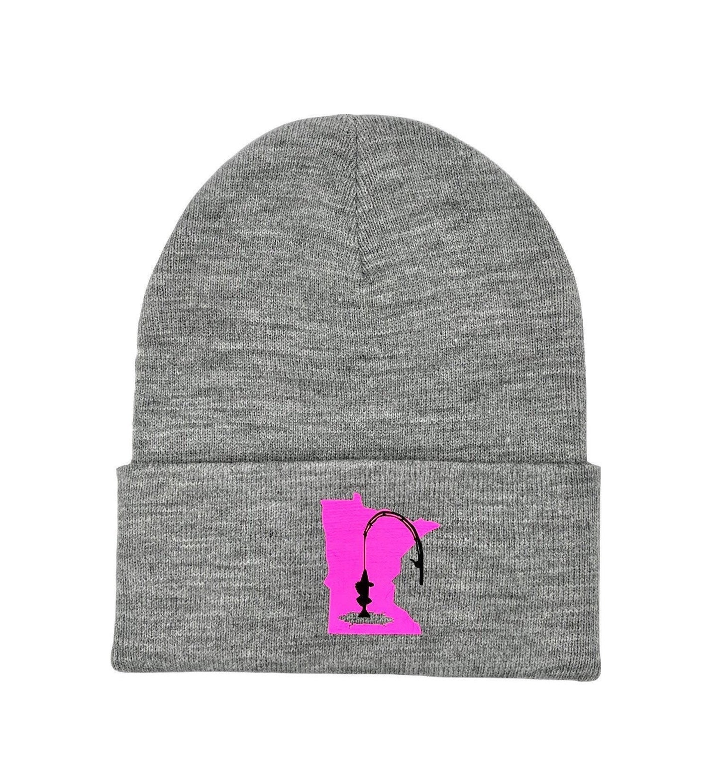 Minnesota ICE FISHING Medium Gray Knit Winter Hat