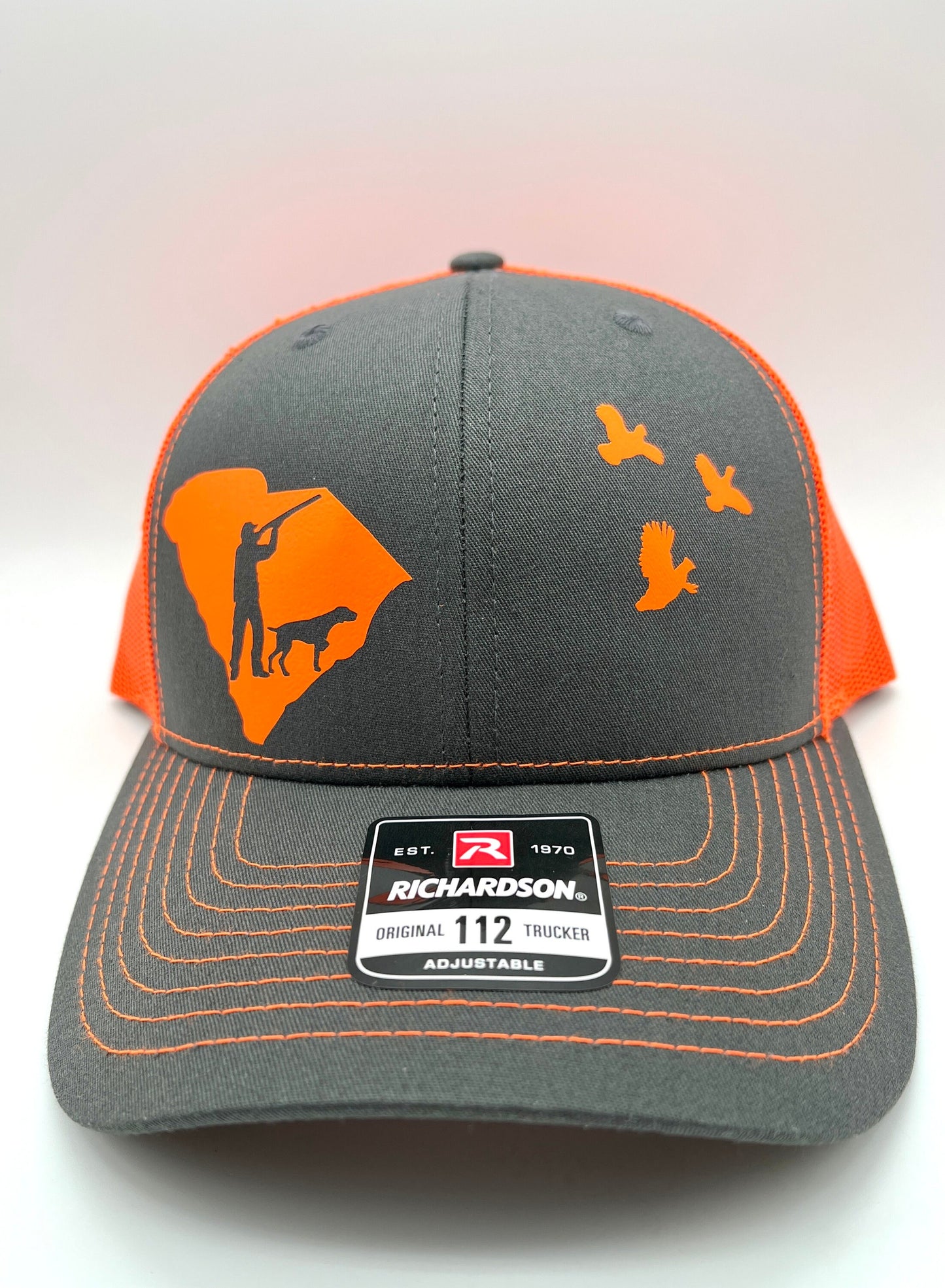 Any State Quail Hunter with Dog Snap Back Adjustable Hat in Multiple Hat Color Options