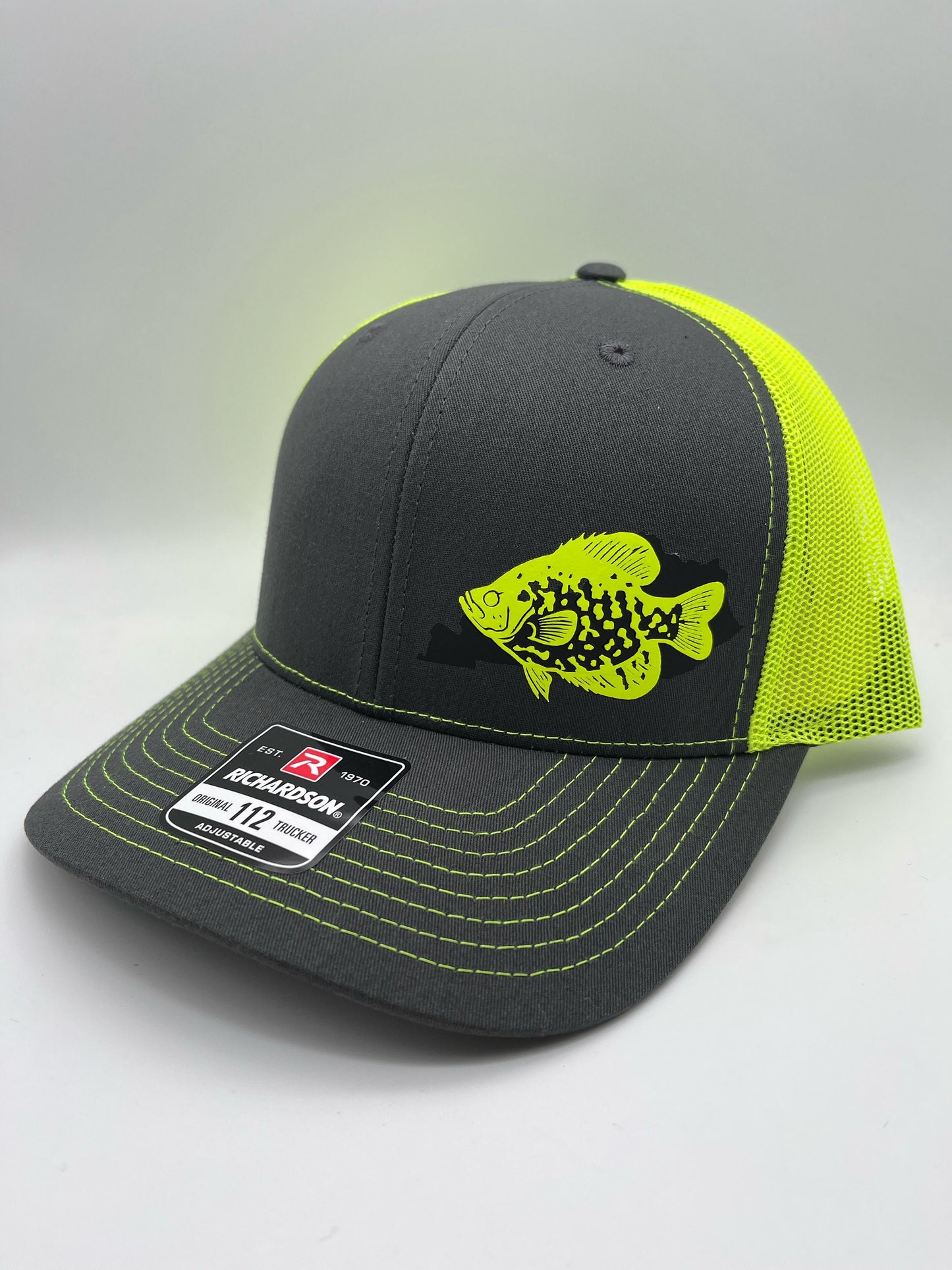 Crappie Fishing SnapBack Adjustable Hat with multiple hat color options