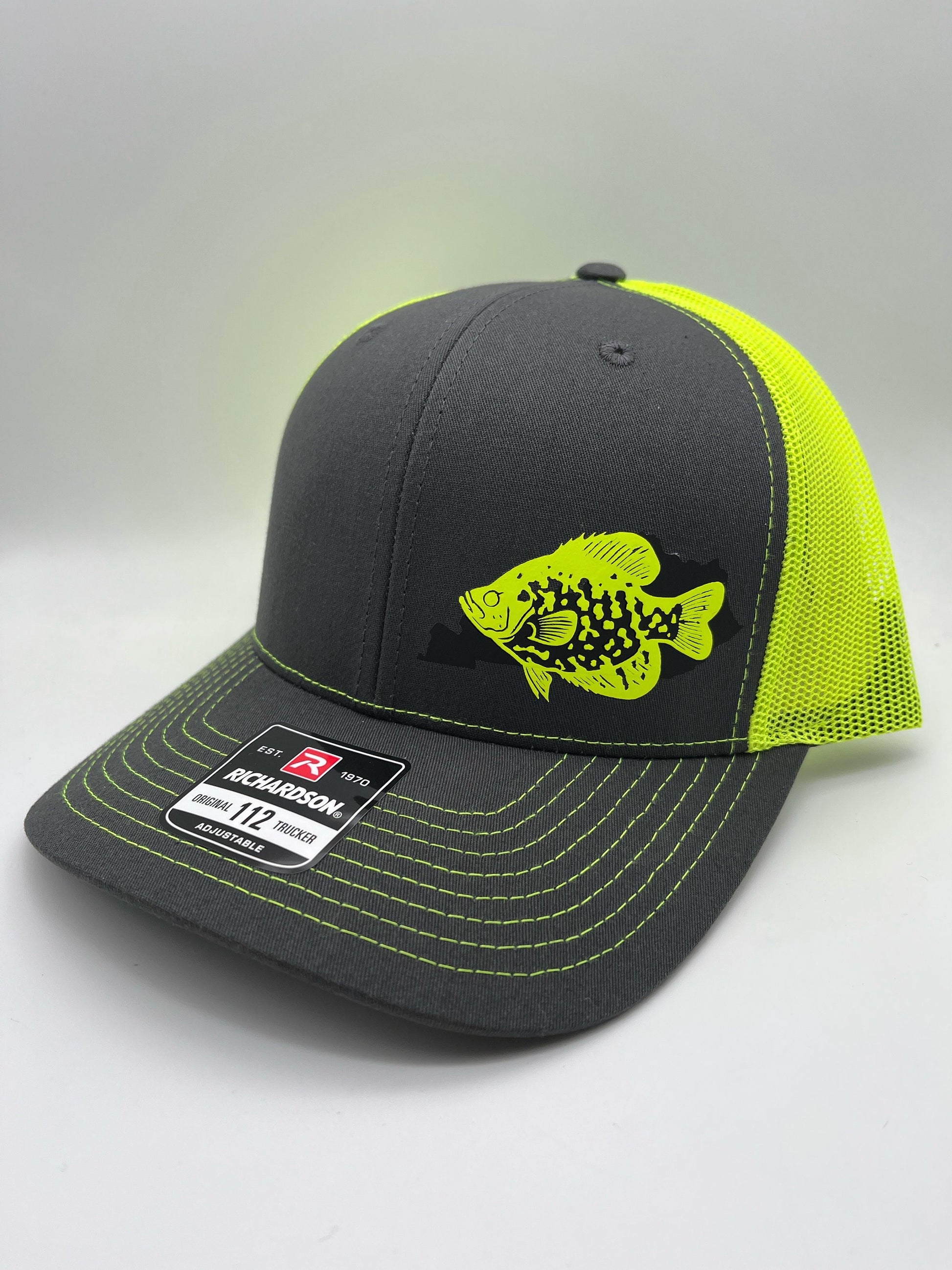 Crappie Fishing SnapBack Adjustable Hat with multiple hat color options