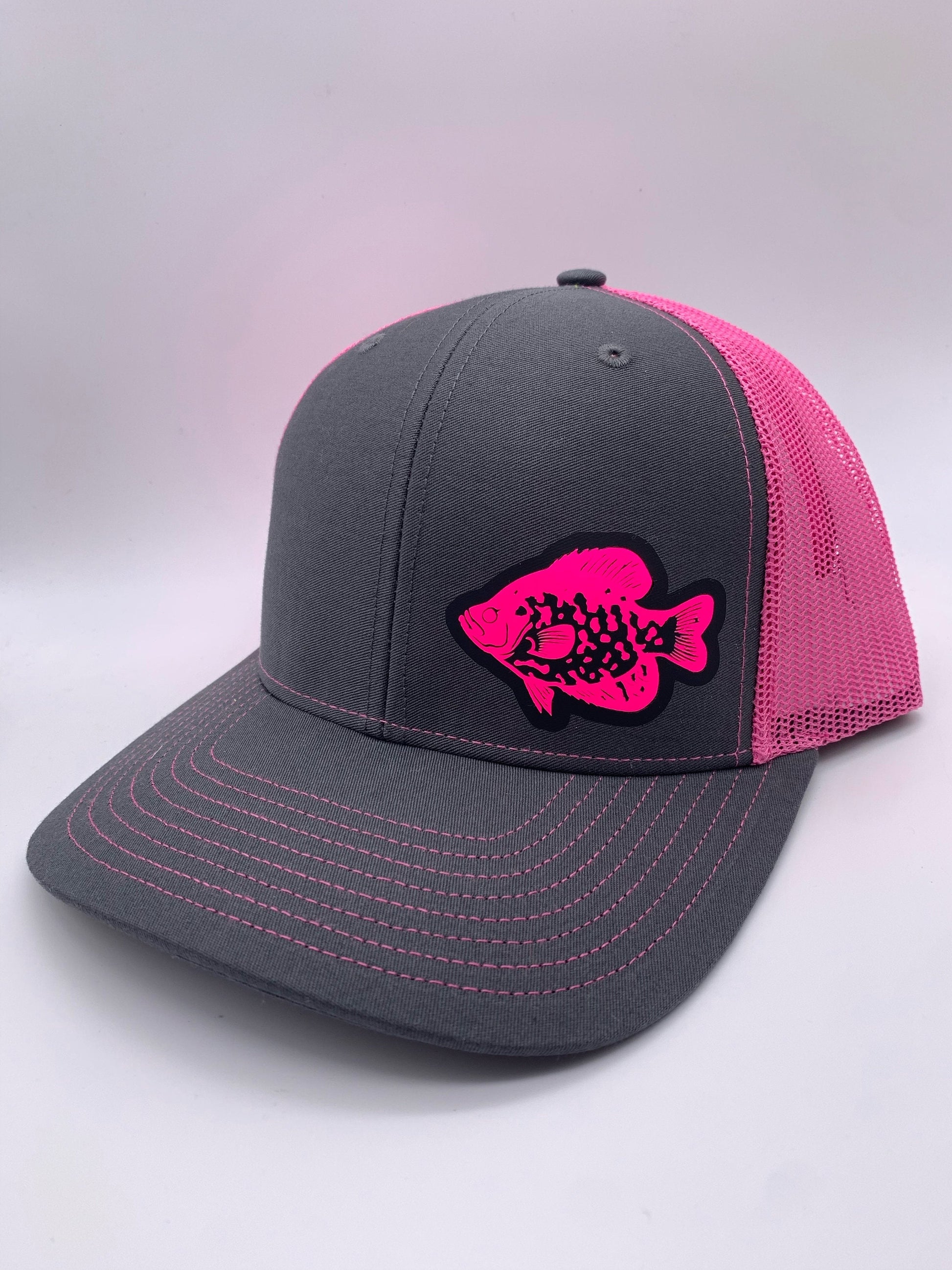 Crappie Fishing SnapBack Adjustable Hat with multiple hat color options