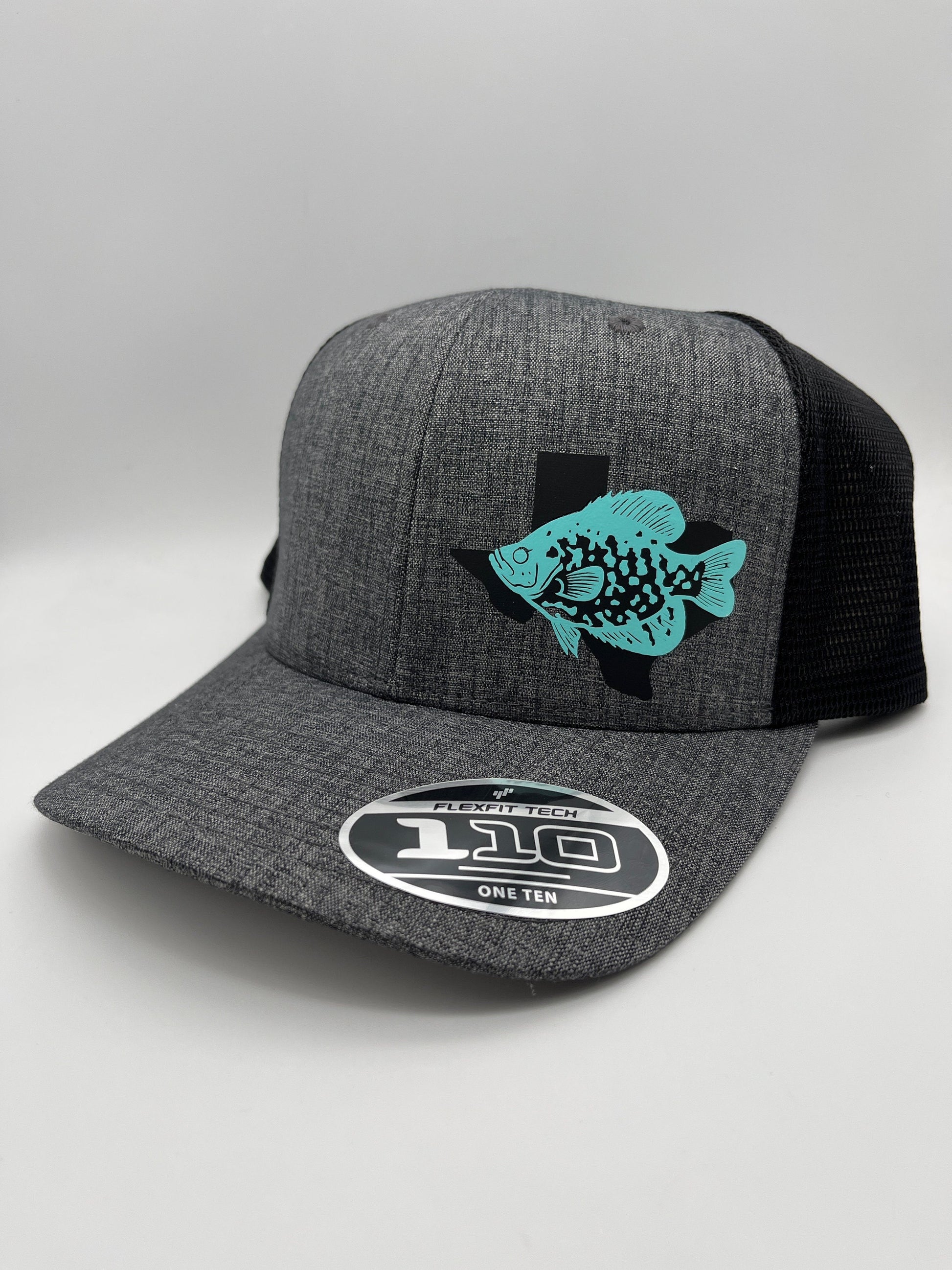 Crappie Fishing SnapBack Adjustable Hat with multiple hat color options