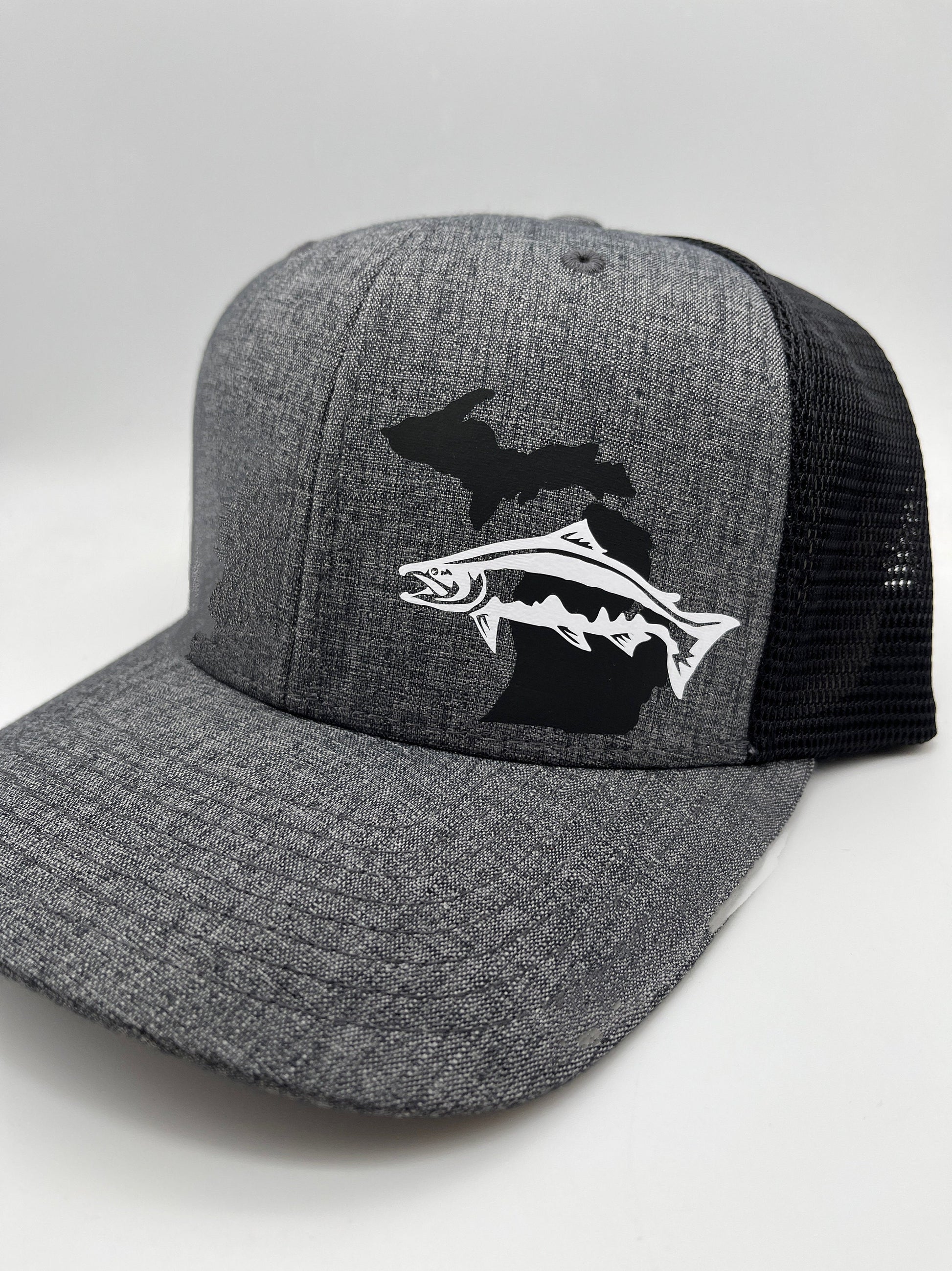 Salmon Fishing SnapBack Adjustable Hat with multiple hat color options