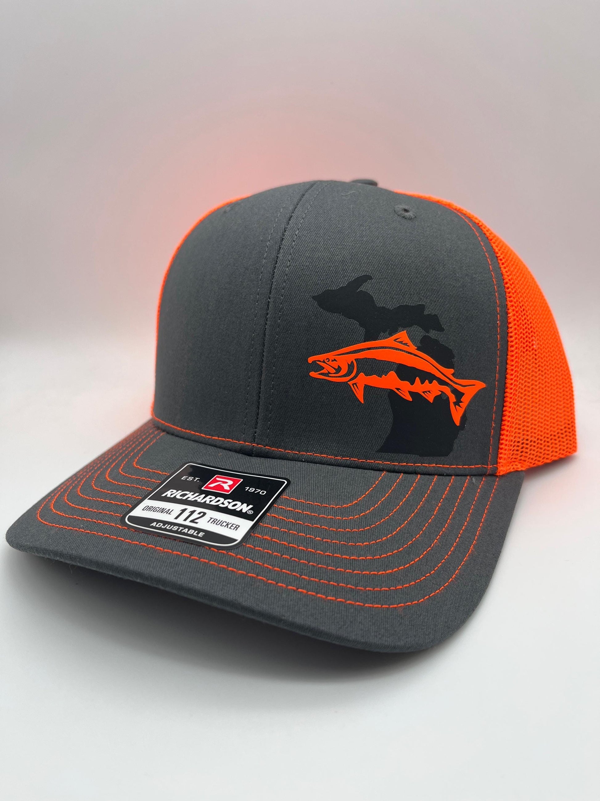 Salmon Fishing SnapBack Adjustable Hat with multiple hat color options