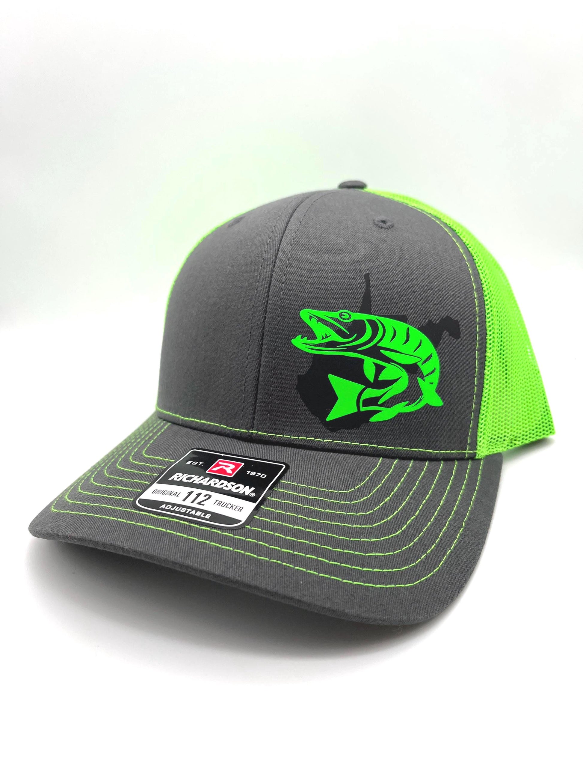 Musky Fishing SnapBack Adjustable Hat with multiple hat color options