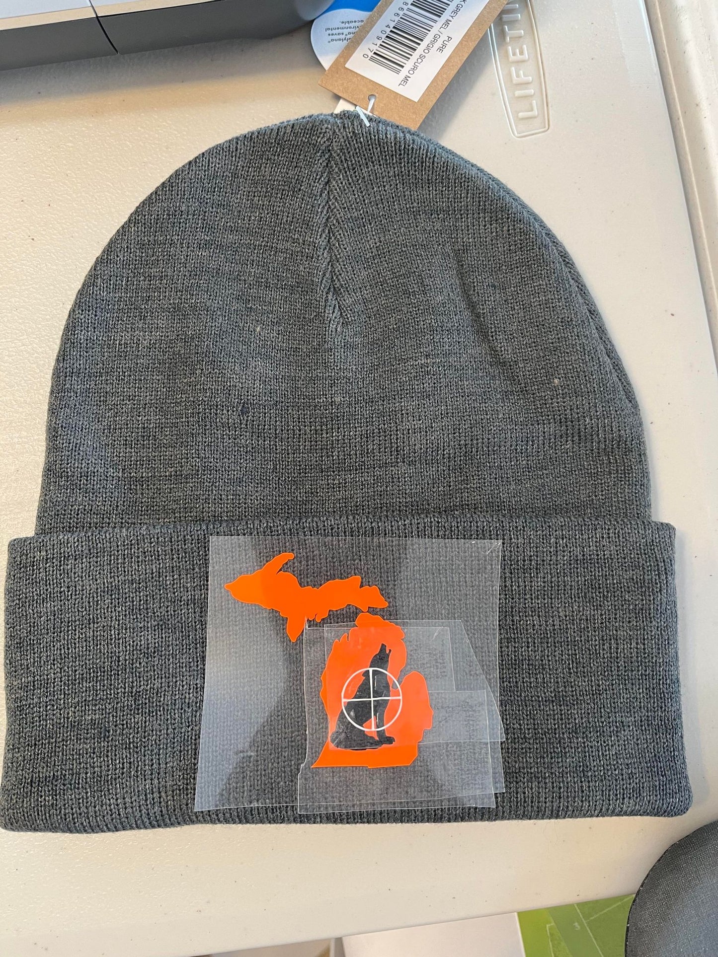 Any State Coyote Hunting Winter Knit Cuffed Dark Gray Hat | Beanie |