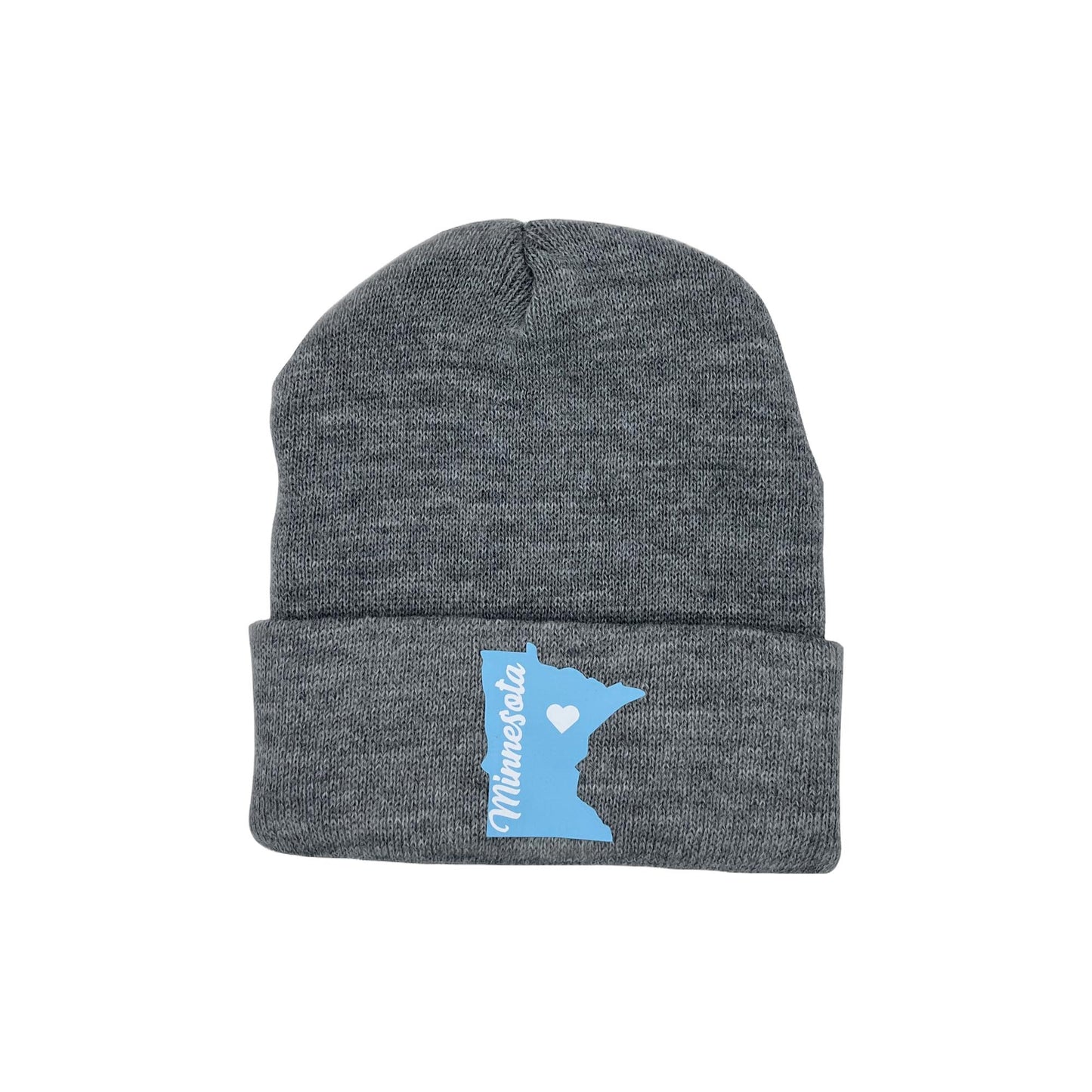 Minnesota Winter Knit Cuffed Hat | Beanie | Dark Gray | Light Gray |