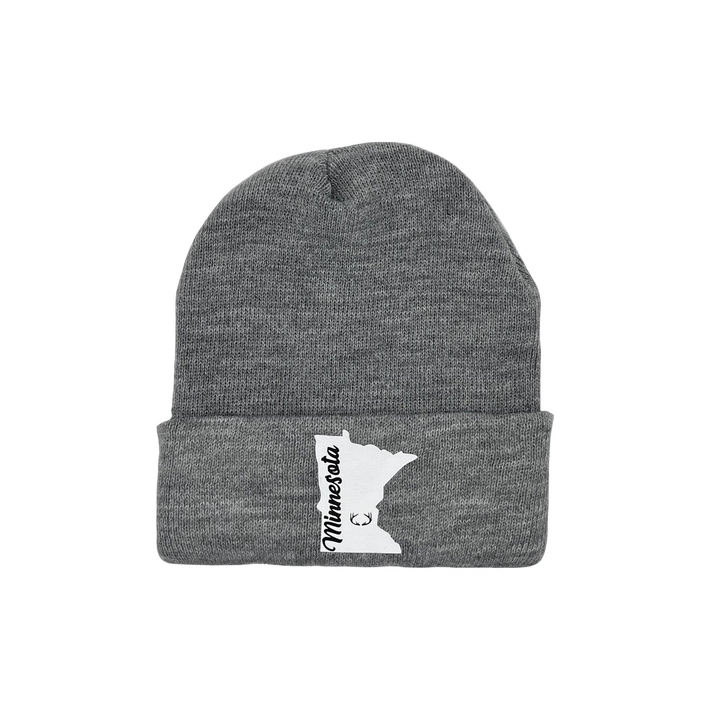 Minnesota Winter Knit Cuffed Hat | Beanie | Dark Gray | Light Gray |