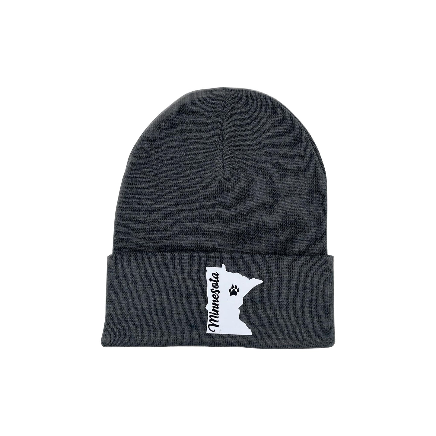Minnesota Winter Knit Cuffed Hat | Beanie | Dark Gray | Light Gray |