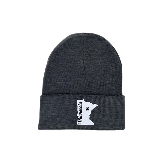 Minnesota Winter Knit Cuffed Hat | Beanie | Dark Gray | Light Gray |
