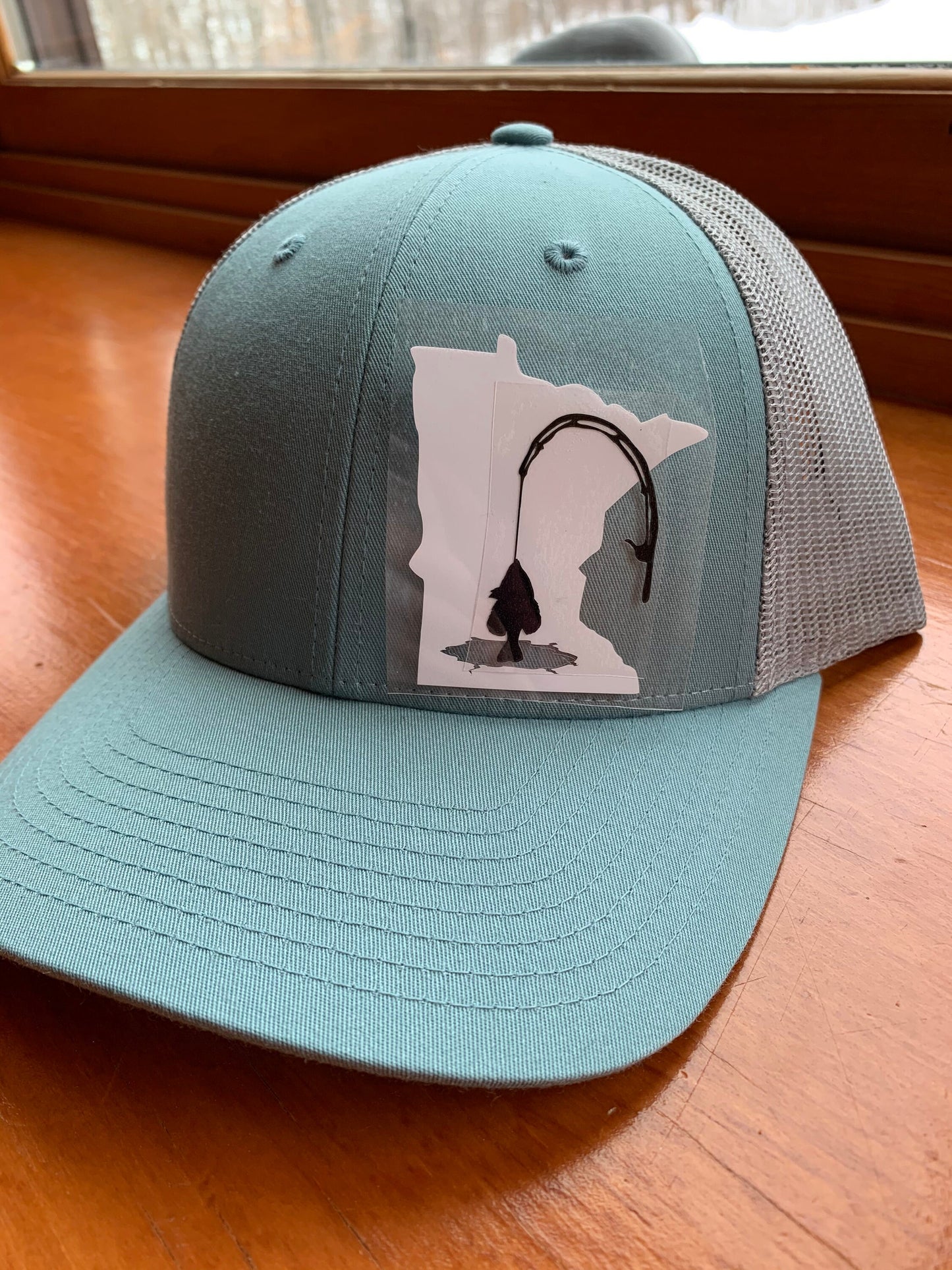 Any State Low Profile ICE FISHING Smoke Blue/Aluminum Adjustable Hat