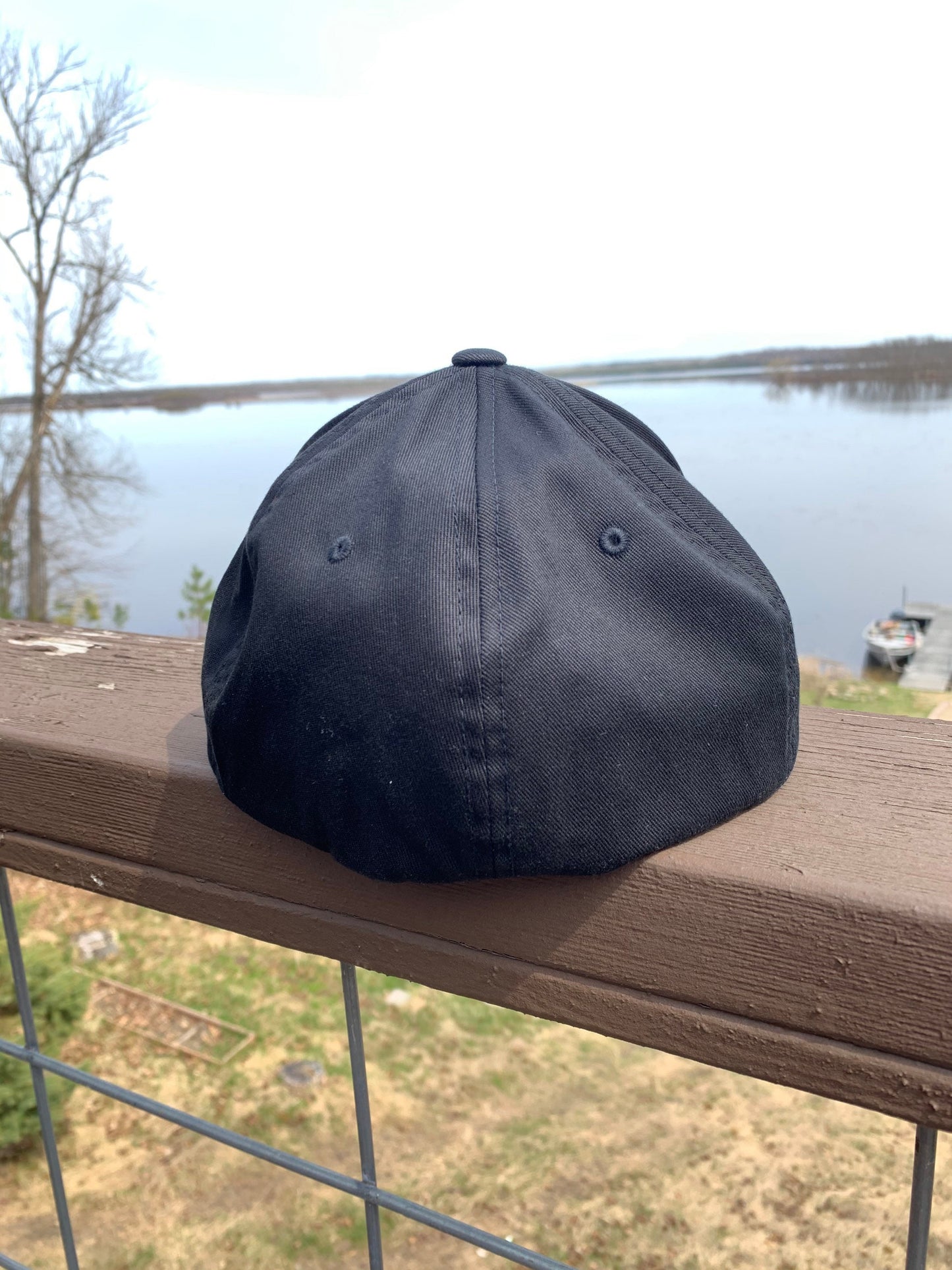 ANY STATE Summer Fishing Black Flexfit Fitted Hat in Multiple Sizes