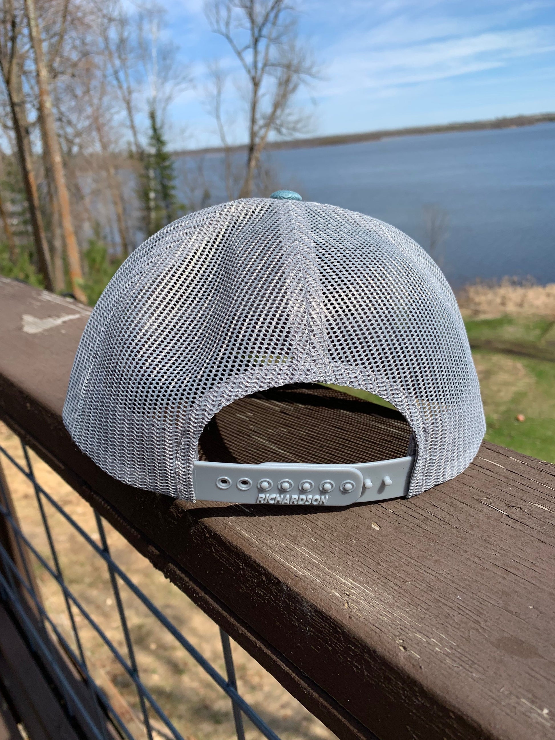 Any State SUMMER Fishing SnapBack Hat in Smoke Blue/Aluminum Mesh Low Profile | Walleye | Crappie | Richardson |