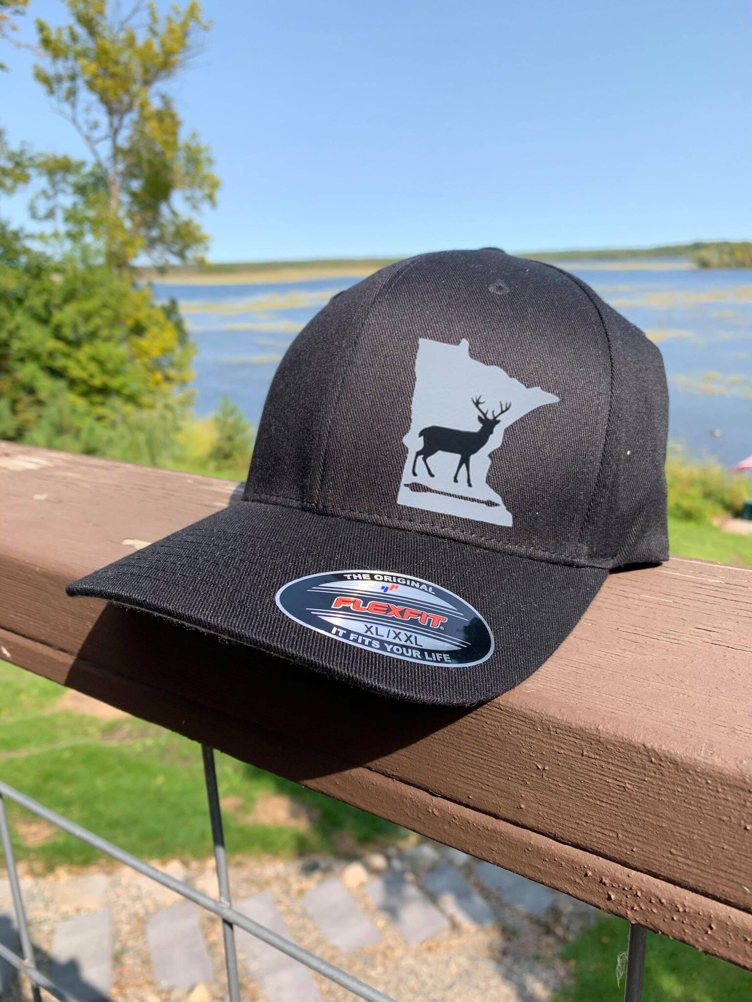 Any State Deer Bowhunting Flexfit Fitted Black Hat