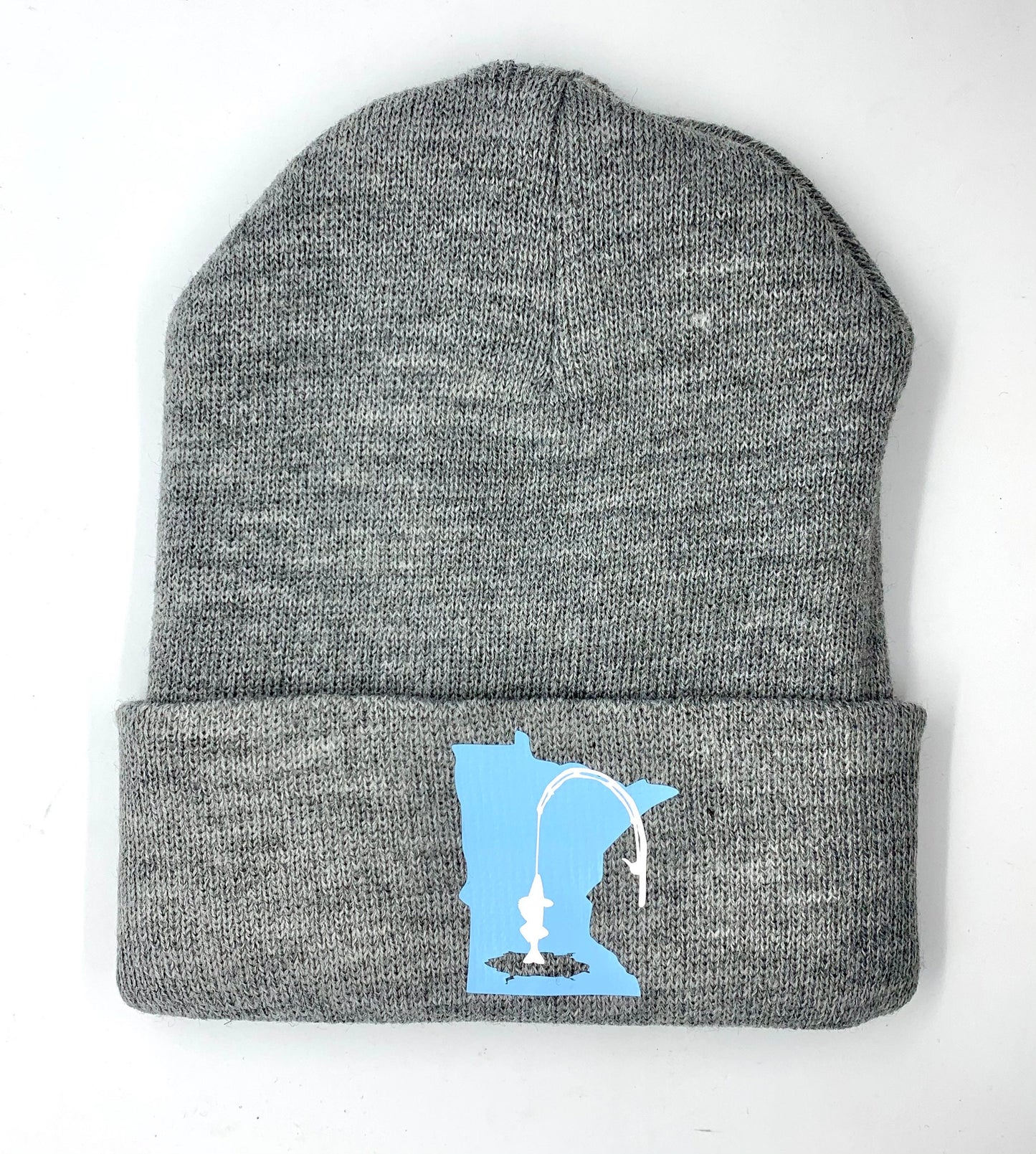 Minnesota ICE FISHING Medium Gray Knit Winter Hat