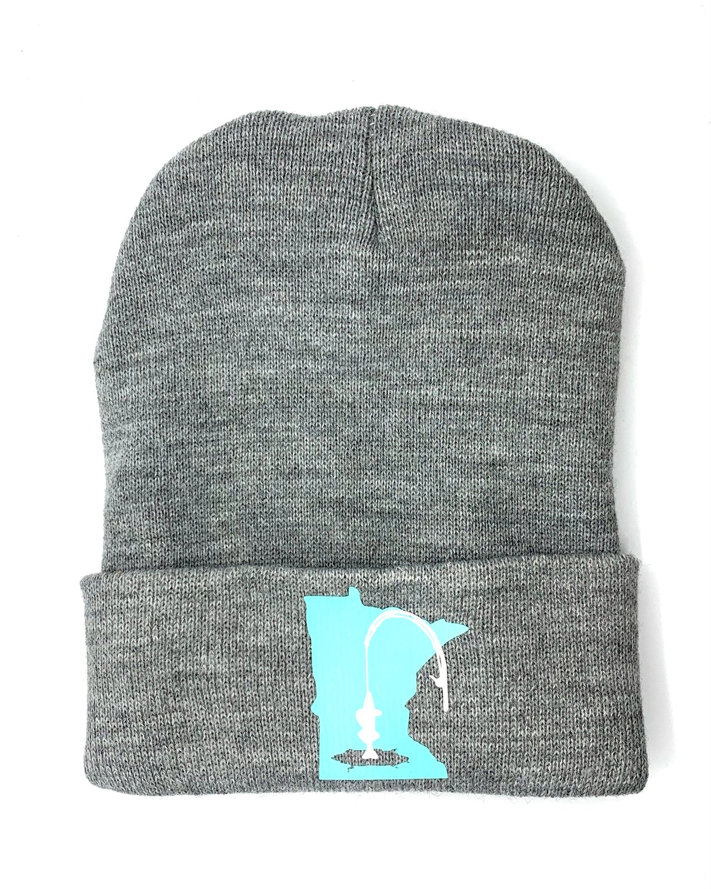 Minnesota ICE FISHING Medium Gray Knit Winter Hat