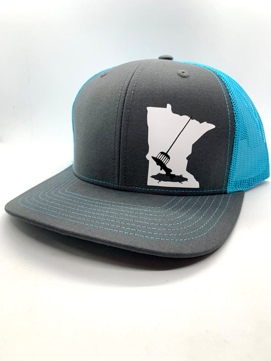 Any State Ice Spear Fishing Adjustable Hat in Multiple Neon Color Options