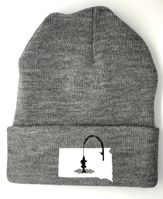 South Dakota Ice Fishing Winter Knit Hat