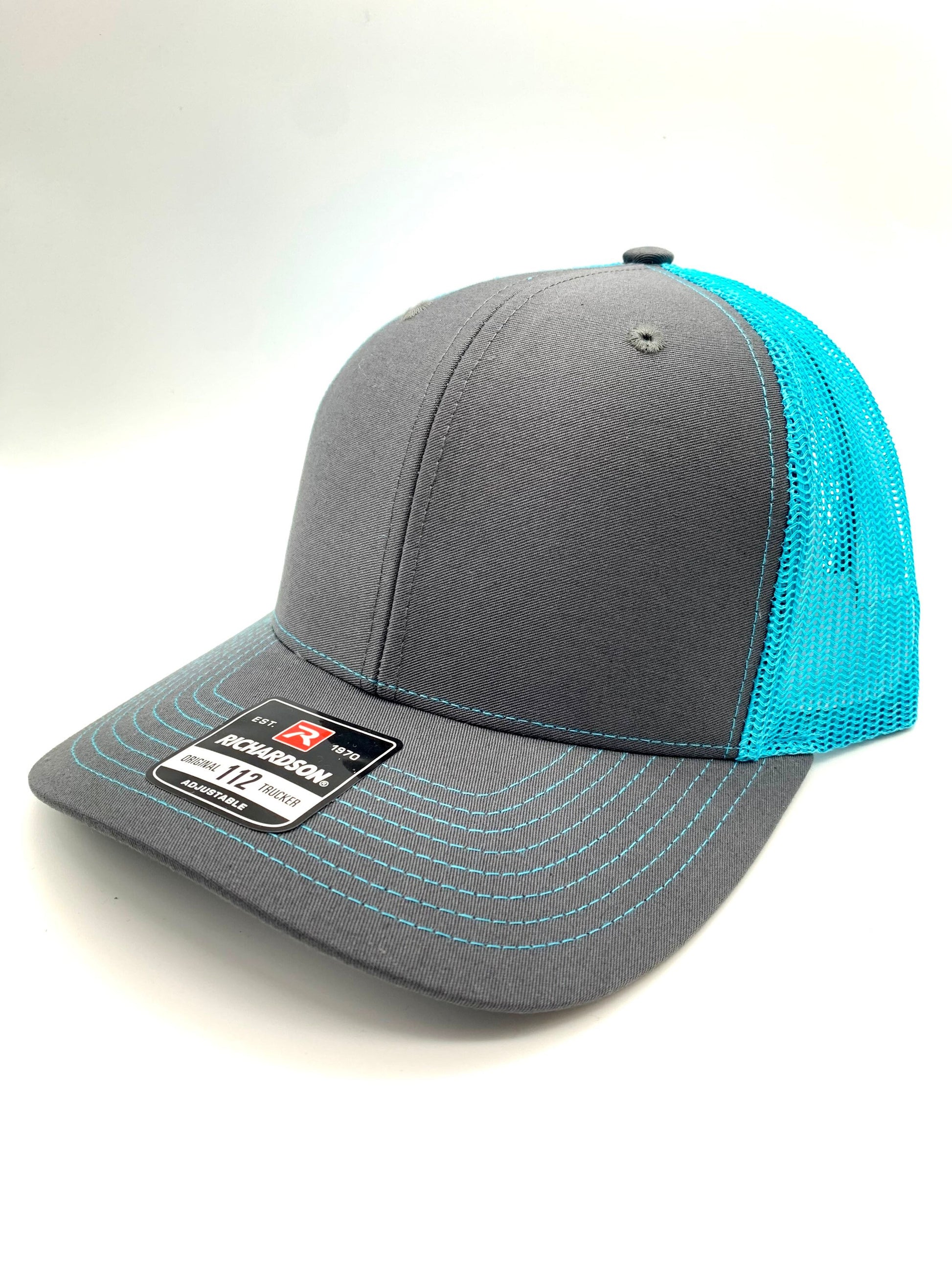 Any State ICE FISHING Tip Up Charcoal and Neon (multiple colors) Adjustable Hat | Walleye | Northern Pike |