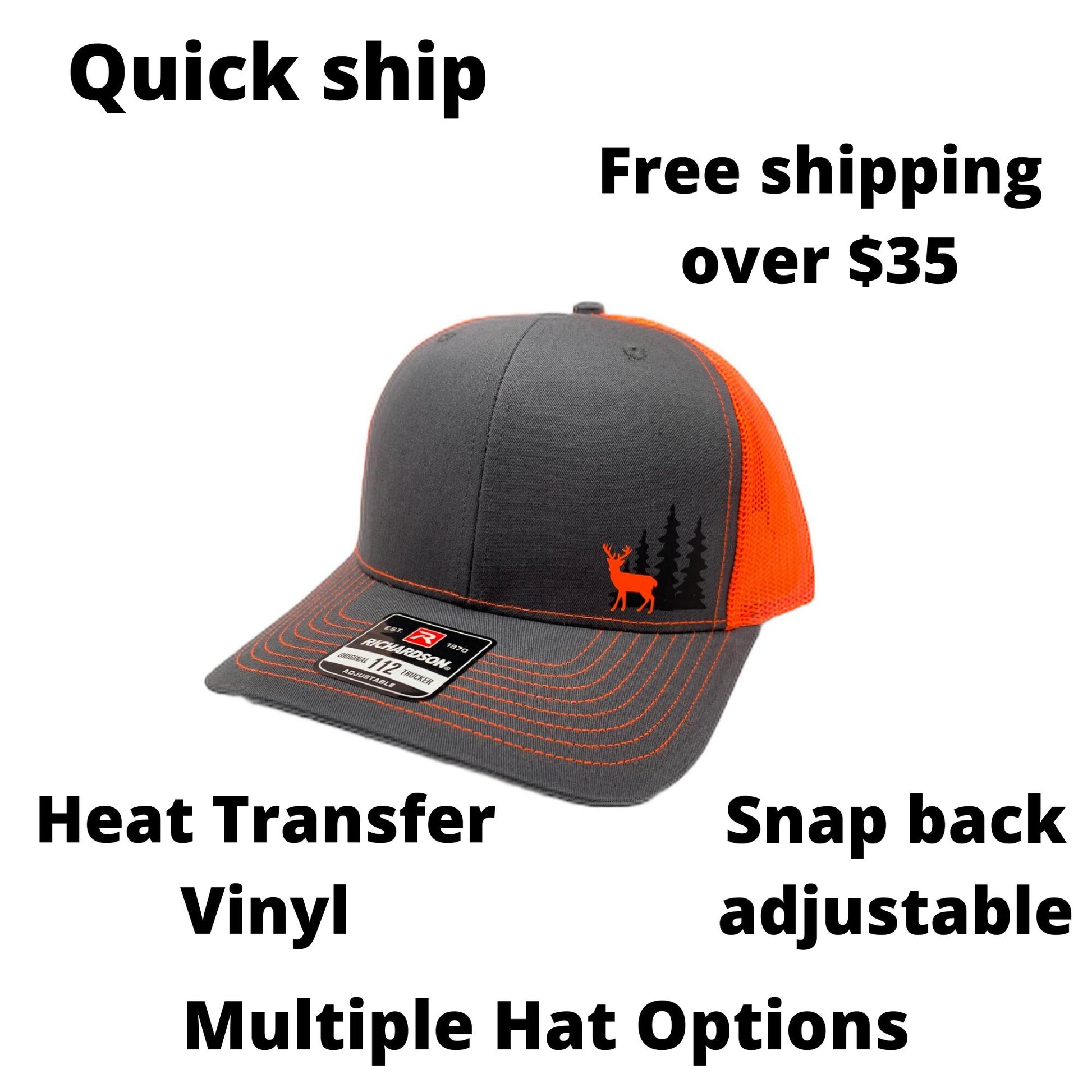 Deer In Woods Snap Back Adjustable Hat with Multiple Hat Options
