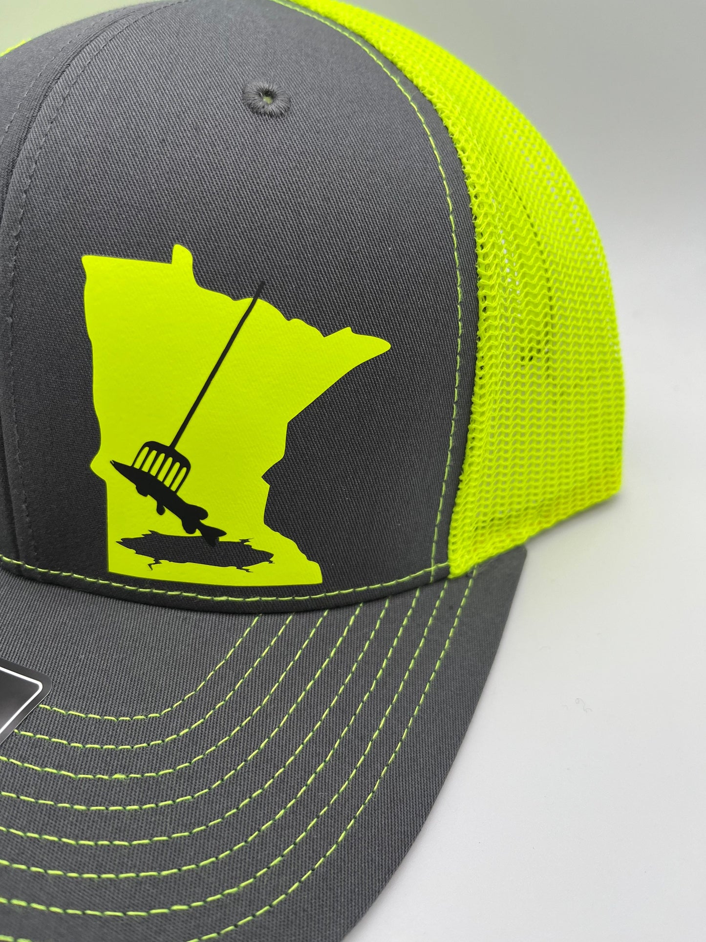 Any State Ice Spear Fishing Adjustable Hat in Multiple Neon Color Options