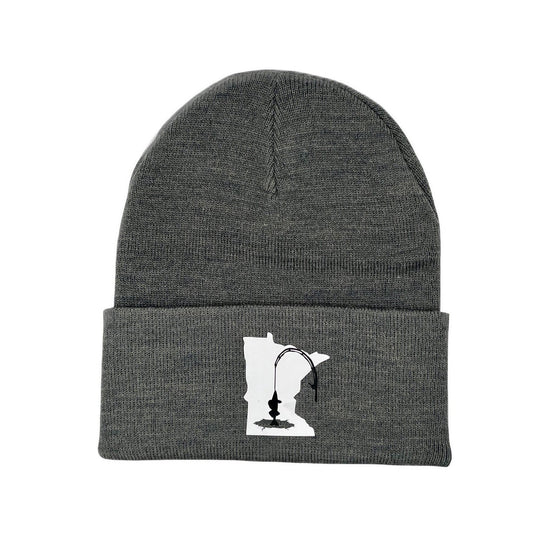 Minnesota ICE FISHING Dark Gray Winter Knit Cuffed Hat