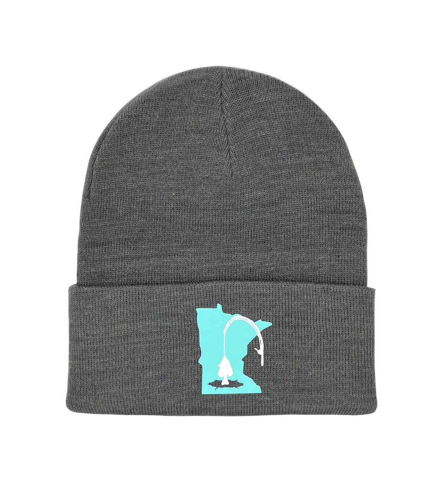 Minnesota ICE FISHING Dark Gray Winter Knit Cuffed Hat