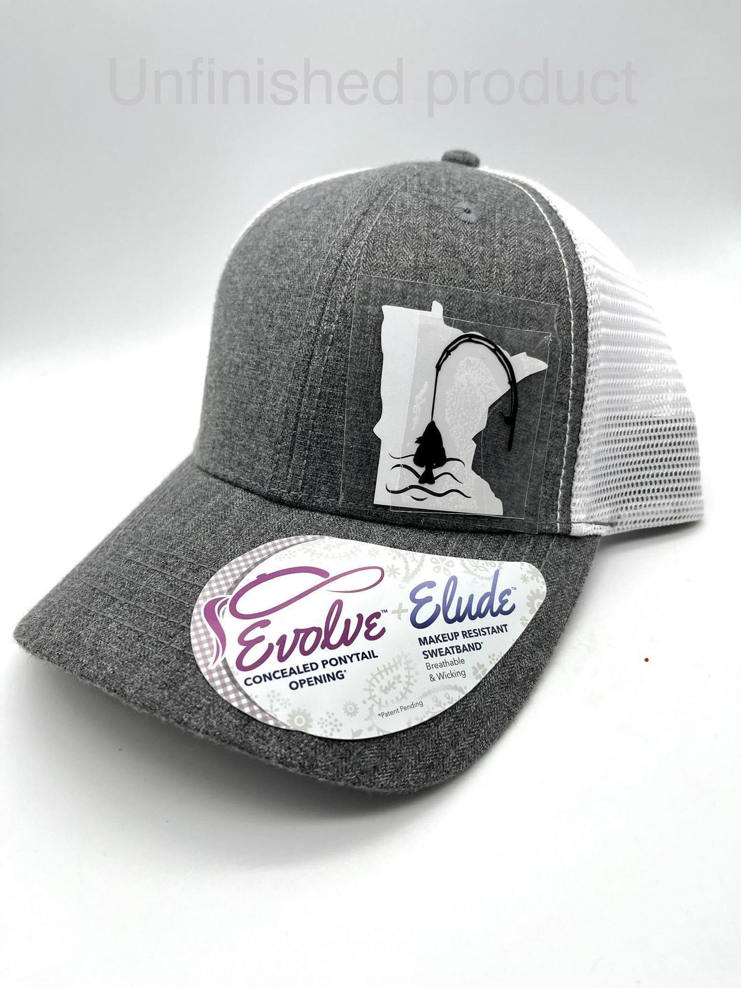 Women's Ice Fishing or Summer Fishing Any State High Ponytail Snapback Hat | High Ponytail | Mess Bun Cap |