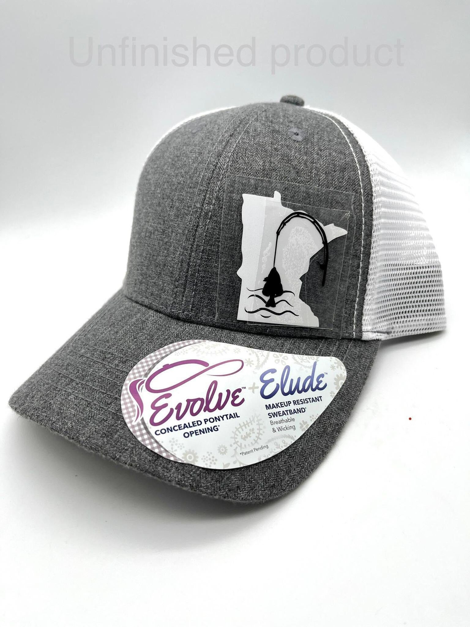 Women's Ice Fishing or Summer Fishing Any State High Ponytail Snapback Hat | High Ponytail | Mess Bun Cap |