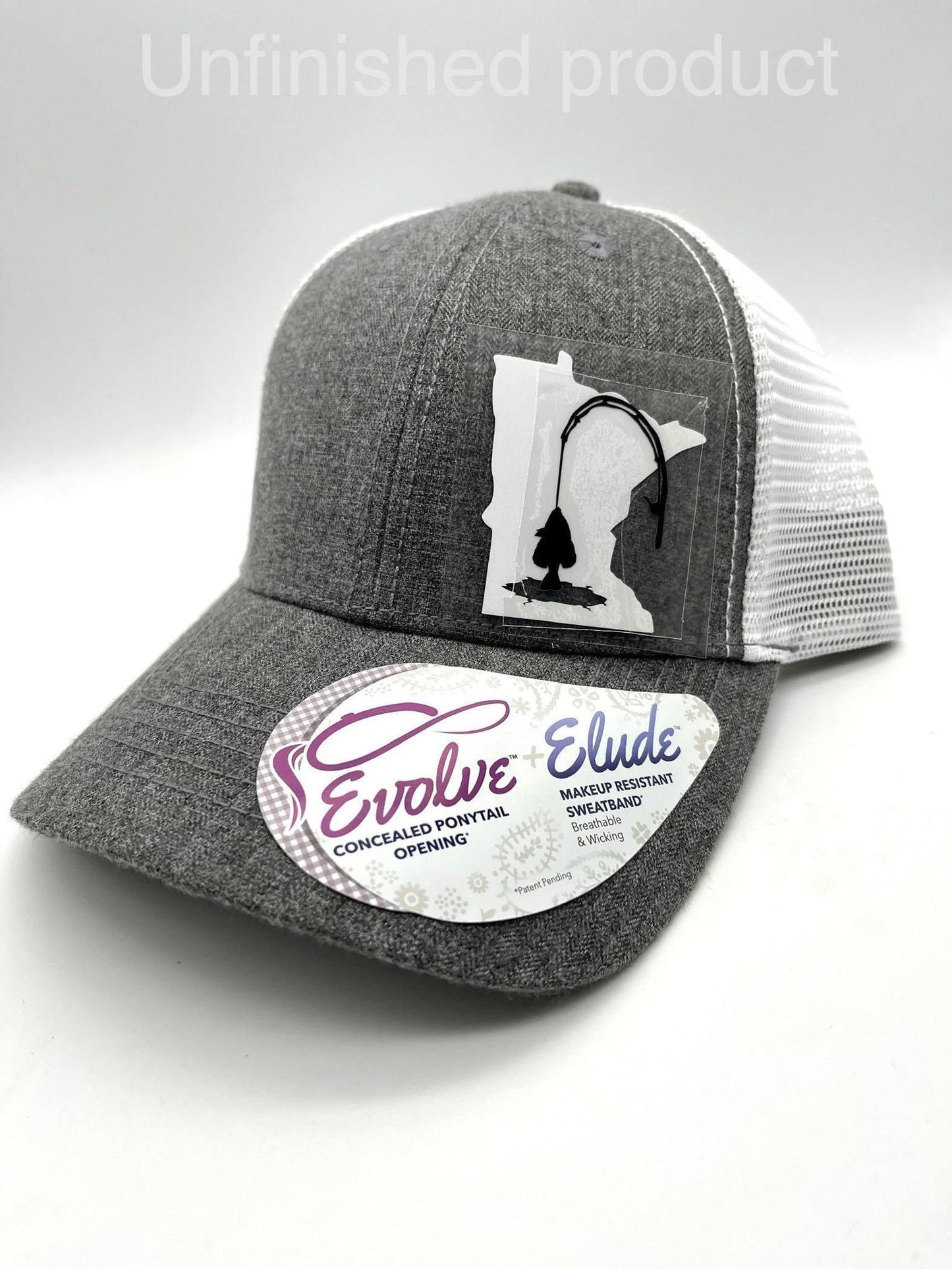 Women's Ice Fishing or Summer Fishing Any State High Ponytail Snapback Hat | High Ponytail | Mess Bun Cap |