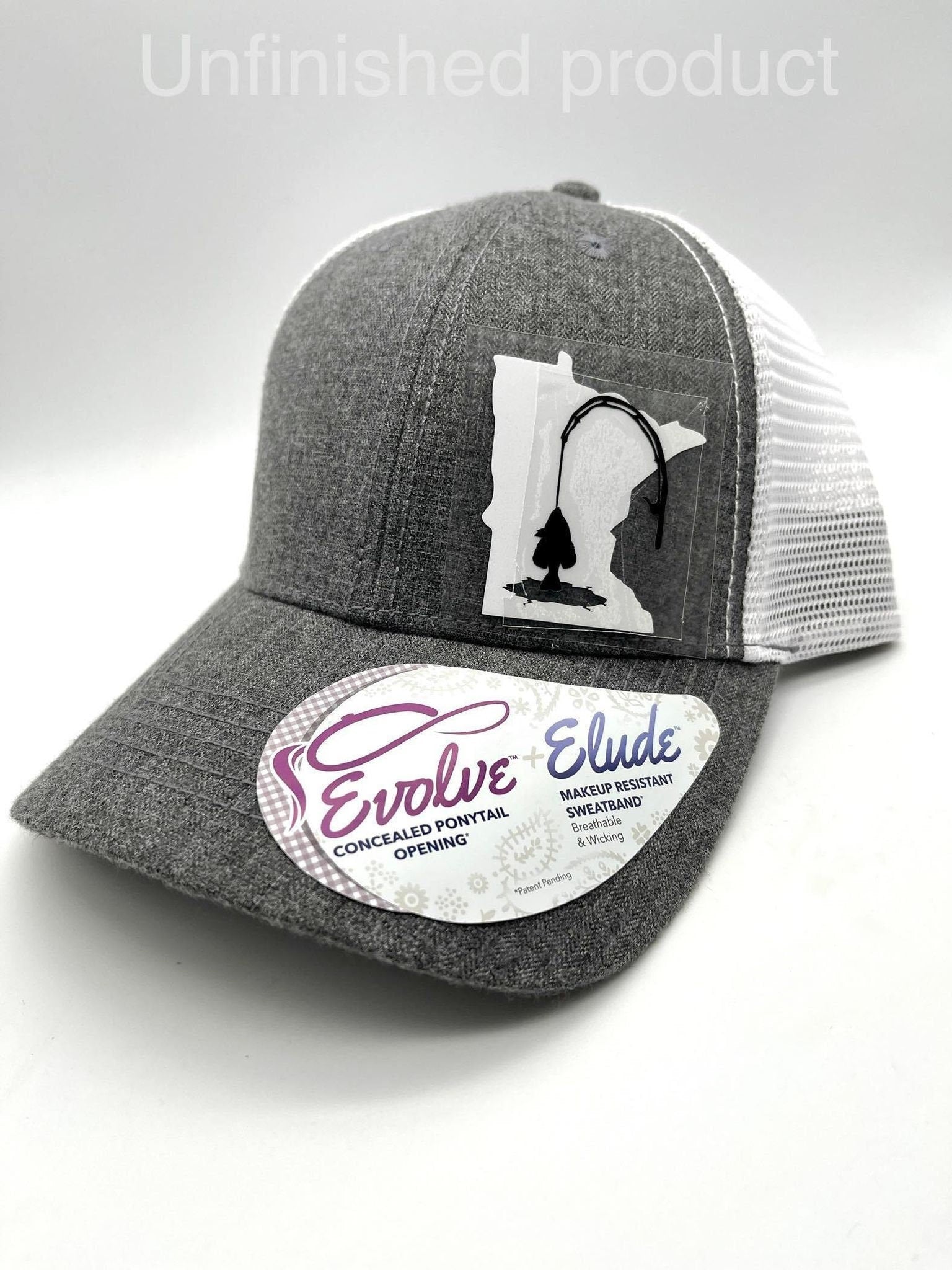 Women's Ice Fishing or Summer Fishing Any State High Ponytail Snapback Hat | High Ponytail | Mess Bun Cap |