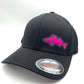 Walleye Flexfit Fitted Black Hat in Three Sizes