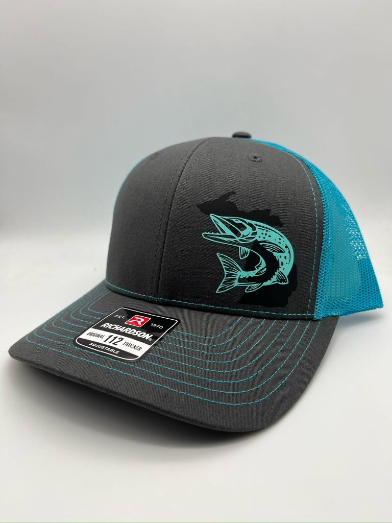 Northern Pike Fishing SnapBack Adjustable Hat in Multiple Color Options