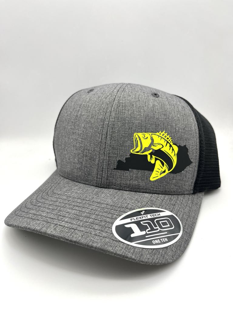 Largemouth Bass Fishing Snapback Hat – Custom State | Adjustable Trucker Cap | Choose Hat & Fish Color