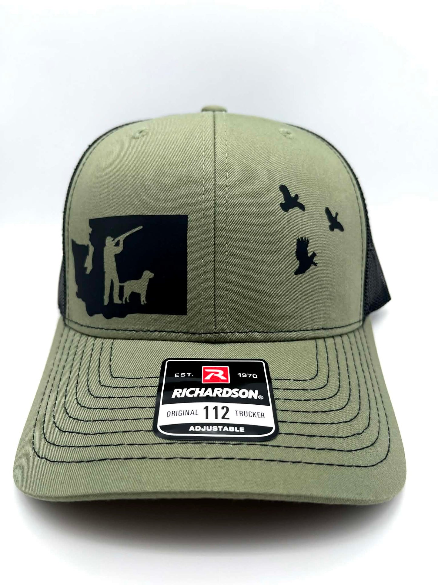 Any State QUAIL Hunter with Dog Snap Back Adjustable Hat in Multiple Hat Color Options