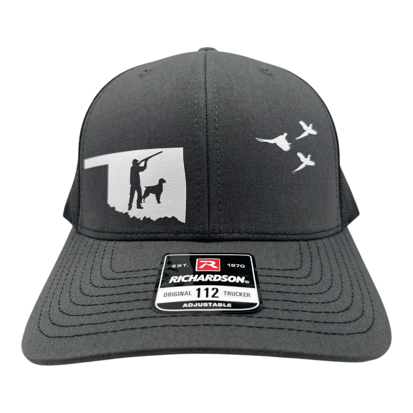 Oklahoma pheasant hunting hat with brittany