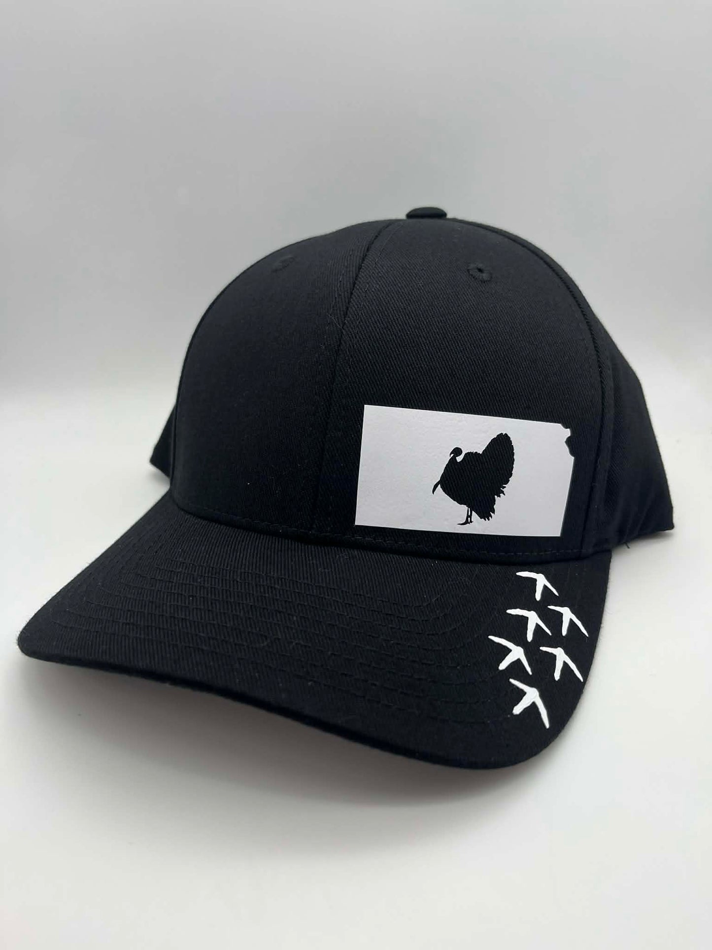 Any State Turkey Hunting Flexfit Fitted Black Hat