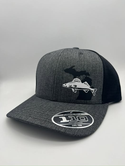 Custom Walleye Fishing Snapback Trucker Hat- Choose Your State and Color