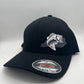 Large Mouth Bass Black Fitted All Cloth Hat in Three Sizes