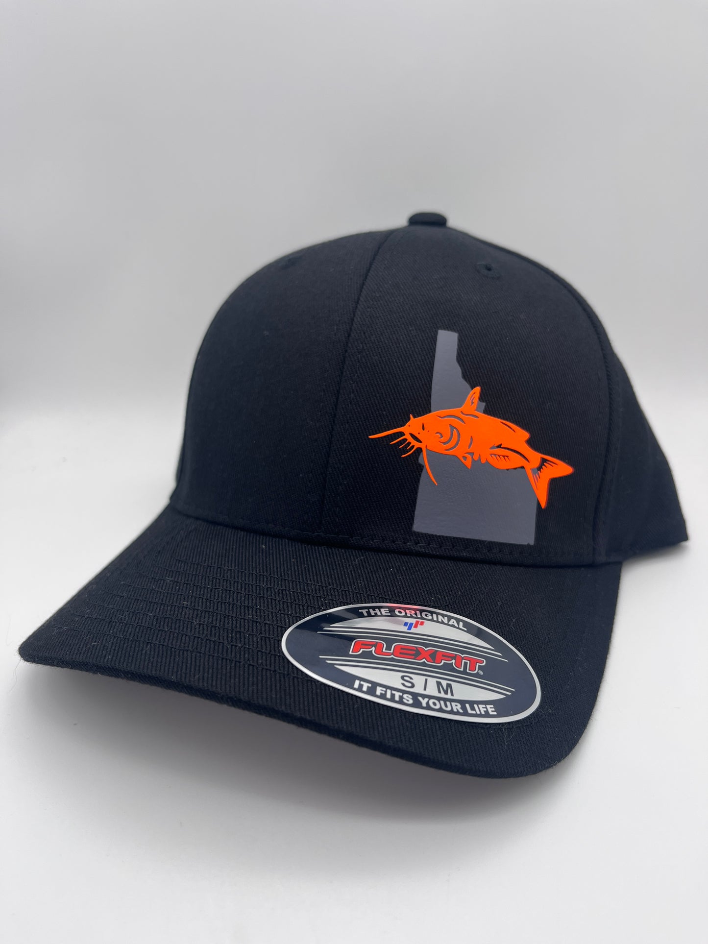 Catfish Fishing Black Flexfit Fitted Hat in Multiple sizes