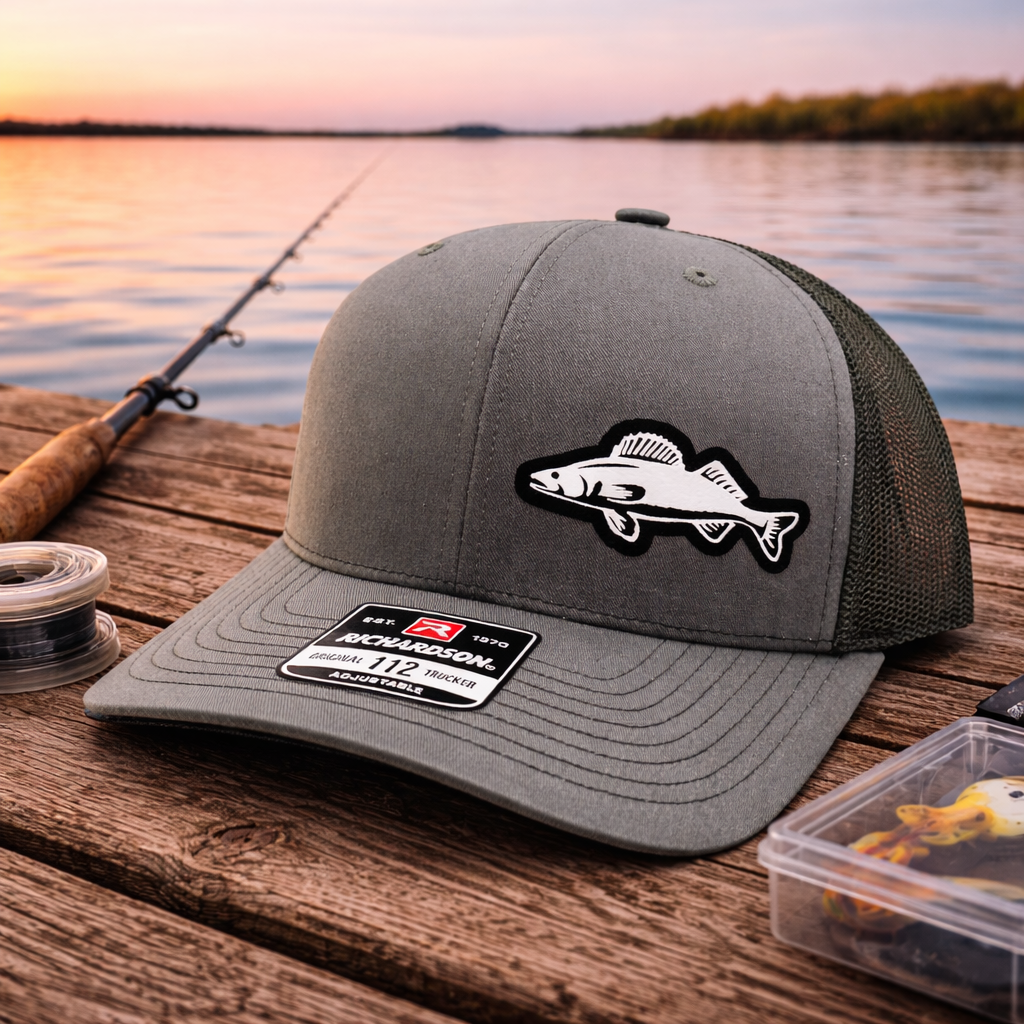 Custom Walleye Fishing Snapback Trucker Hat- Choose Your State and Color