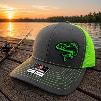 Trout Fishing Hat – Custom State Snapback Trucker Cap – Adjustable Richardson 112 / Flexfit 110