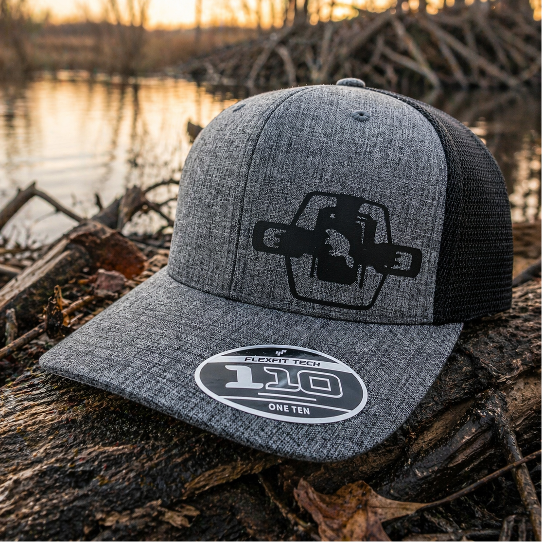 Beaver Trapping Snapback Hat | Foothold Trap Design | Adjustable Trucker Cap