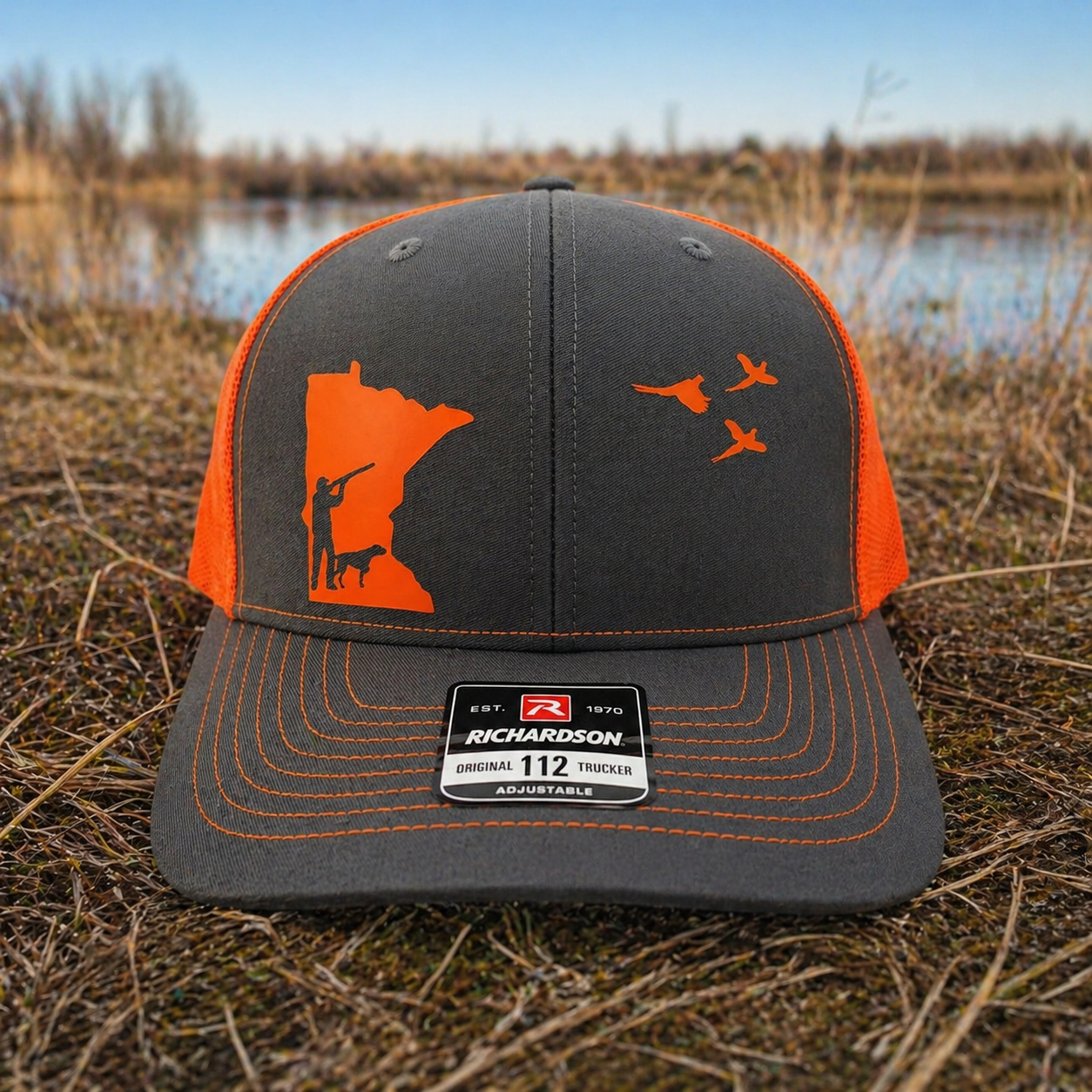 Custom PHEASANT Hunting Snapback Hat with Dog