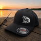 Northern Pike Fitted Hat – Flexfit 6277 | All Black Fishing Hat | Choose Color & Optional State Design