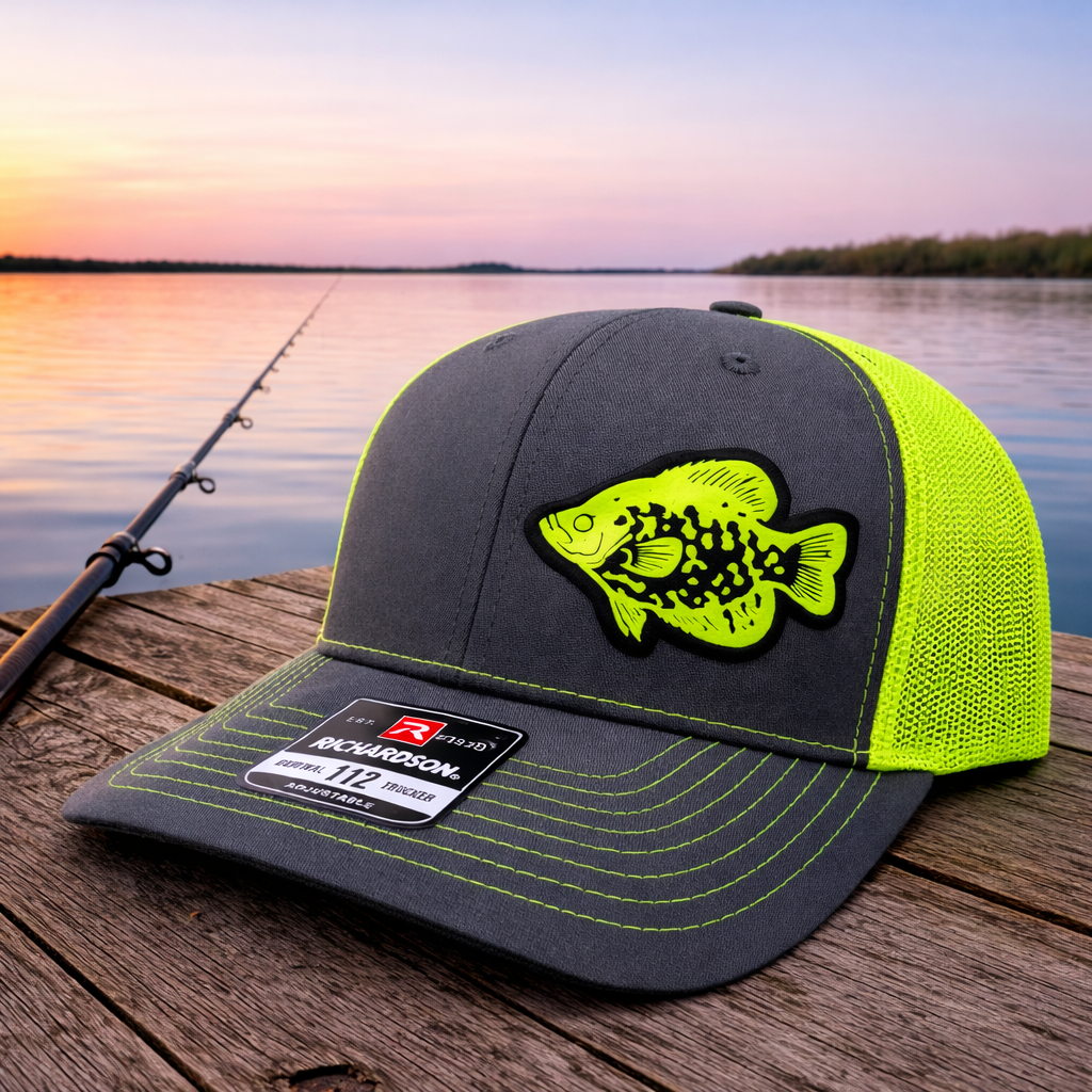 Crappie Fishing Hat – Custom Snapback Trucker Hat (Richardson 112 / Flexfit 110, Multiple Colors)